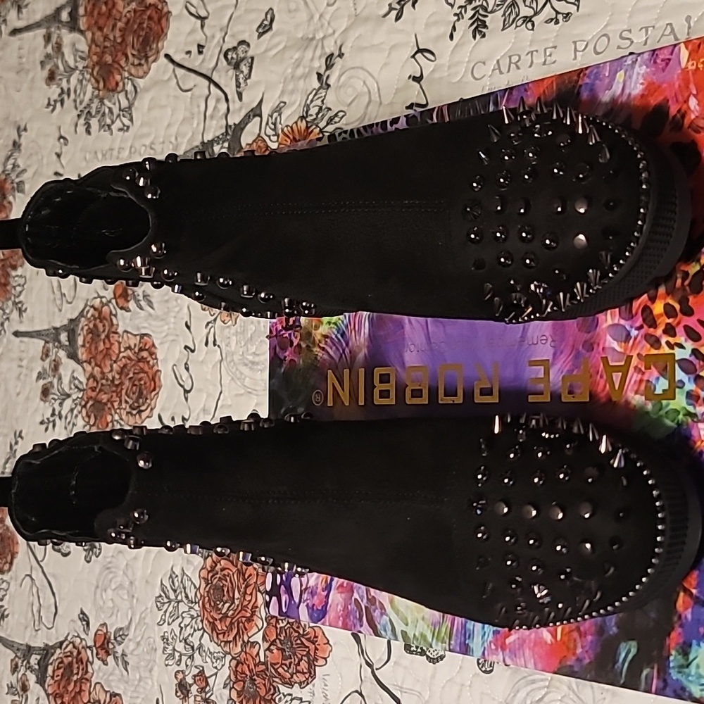 🖤Cape Robbin Studded Women's Platform Combat Boots Pull-on Ankle Booties🖤